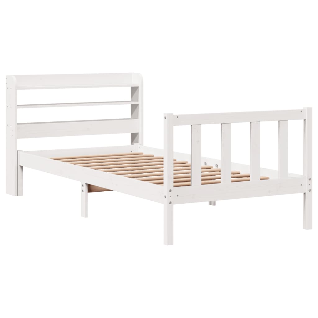 Letto senza Materasso Bianco 90x200 cm Legno Massello di Pino - homemem39