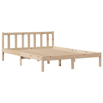 Letto senza Materasso 160x200 cm in Legno Massello di Pino - homemem39