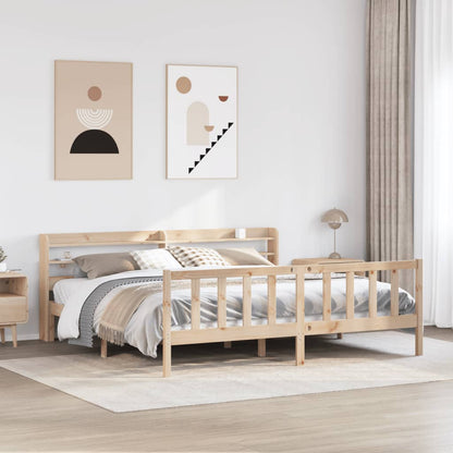 Letto senza Materasso 180x200 cm in Legno Massello di Pino - homemem39