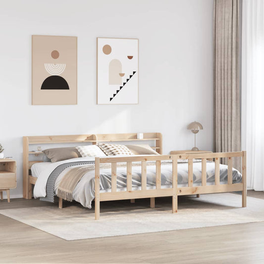 Letto senza Materasso 180x200 cm in Legno Massello di Pino - homemem39