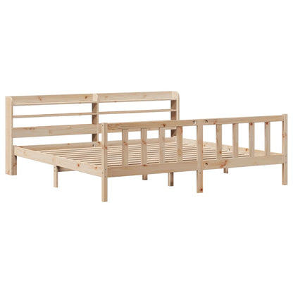 Letto senza Materasso 200x200 cm in Legno Massello di Pino - homemem39