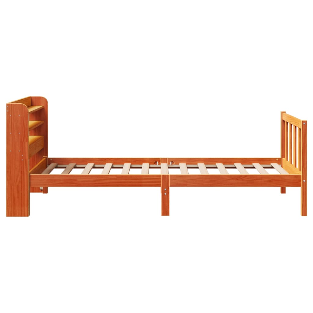 Giroletto con Testiera Marrone Cera 100x200 cm Massello Pino | homemem39