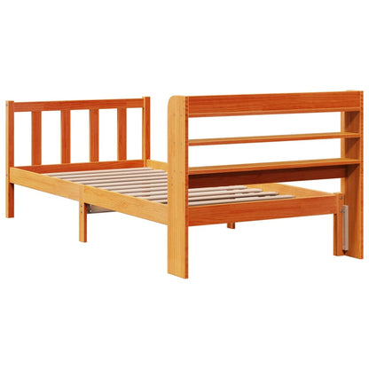 Giroletto con Testiera Marrone Cera 100x200 cm Massello Pino | homemem39