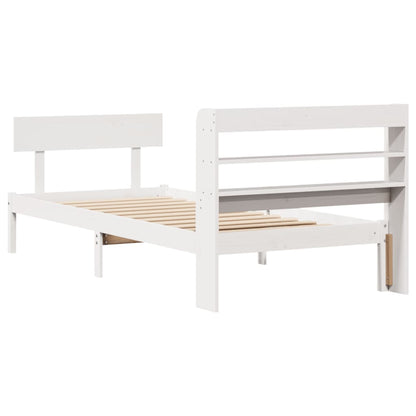 Letto senza Materasso Bianco 75x190 in Legno Massello di Pino | homemem39