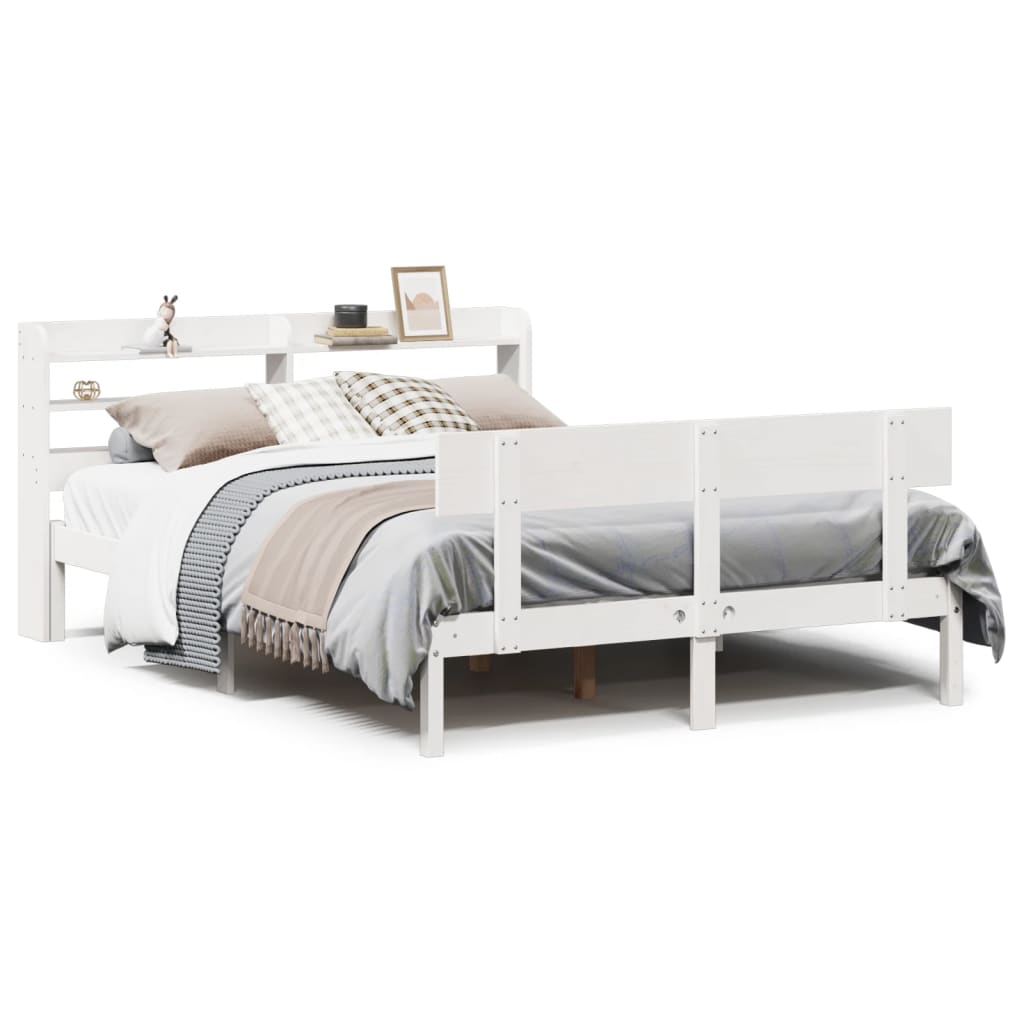 Letto senza Materasso Bianco 120x190 cm Legno Massello di Pino | homemem39