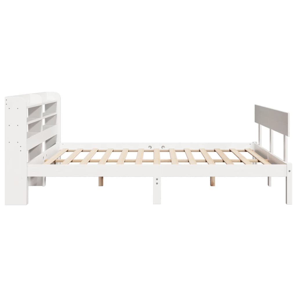 Letto senza Materasso Bianco 135x190 cm Legno Massello di Pino | homemem39