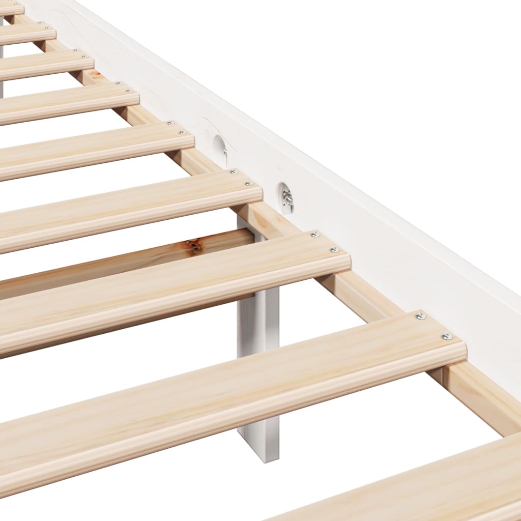 Letto senza Materasso Bianco 135x190 cm Legno Massello di Pino | homemem39