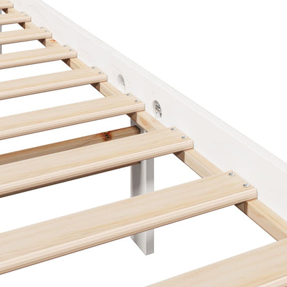 Letto senza Materasso Bianco 135x190 cm Legno Massello di Pino | homemem39