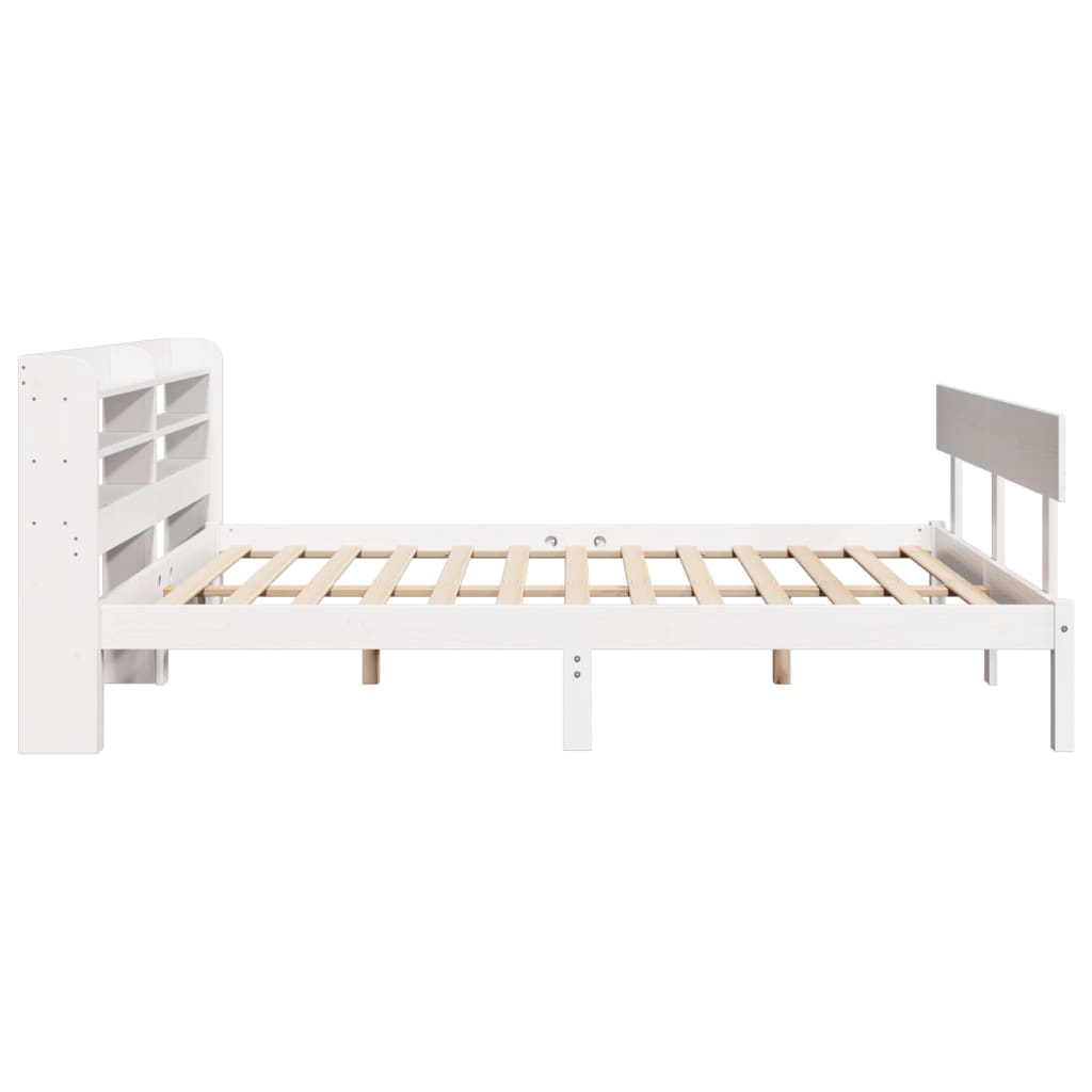 Letto senza Materasso Bianco 140x190 cm Legno Massello di Pino | homemem39