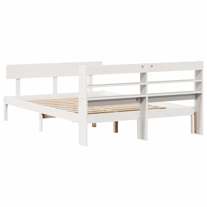 Letto senza Materasso Bianco 140x190 cm Legno Massello di Pino | homemem39