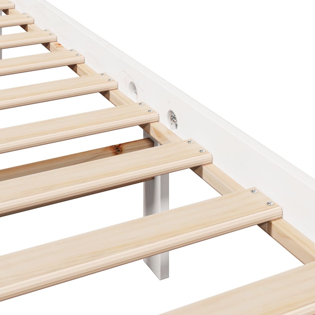 Letto senza Materasso Bianco 140x190 cm Legno Massello di Pino | homemem39