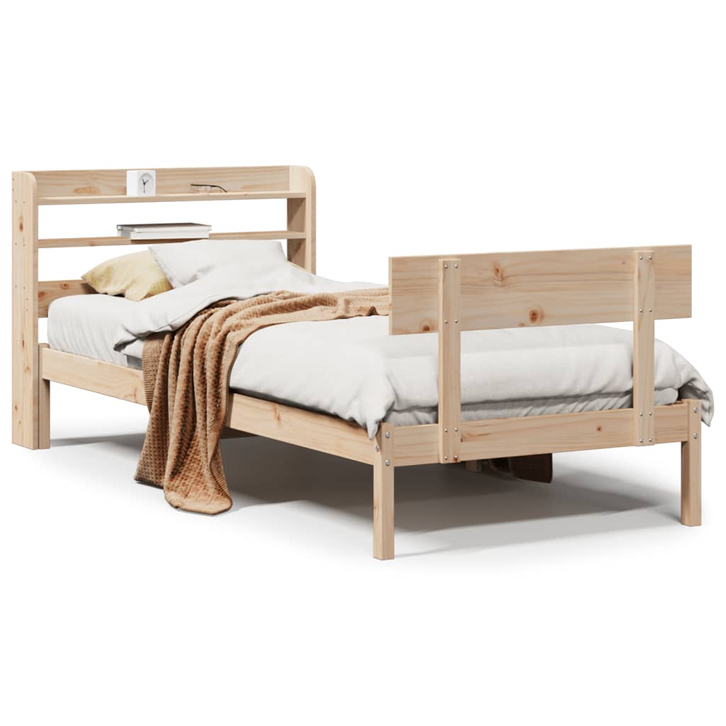 Letto senza Materasso 90x200 cm in Legno Massello di Pino - homemem39