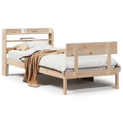 Letto senza Materasso 90x200 cm in Legno Massello di Pino - homemem39