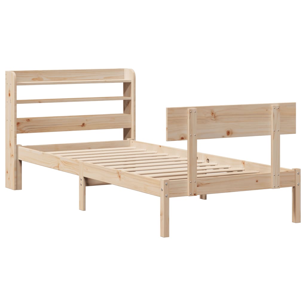 Letto senza Materasso 90x200 cm in Legno Massello di Pino - homemem39