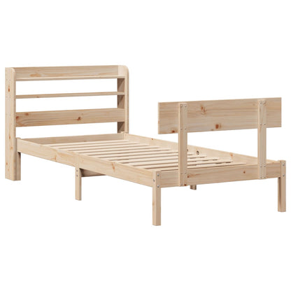 Letto senza Materasso 90x200 cm in Legno Massello di Pino - homemem39