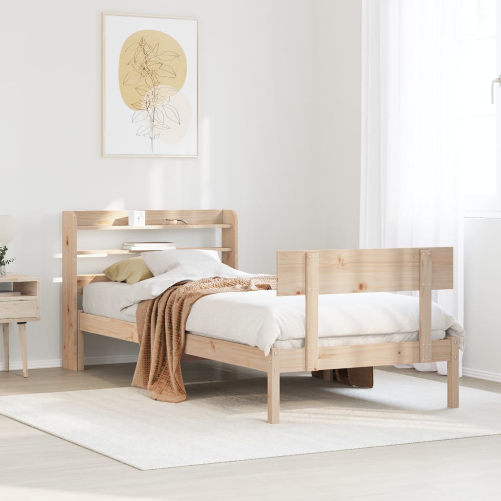 Letto senza Materasso 90x200 cm in Legno Massello di Pino - homemem39