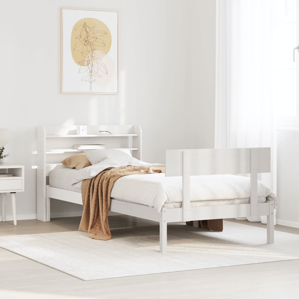 Giroletto senza Materasso Bianco 100x200 cm Legno Massello Pino | homemem39