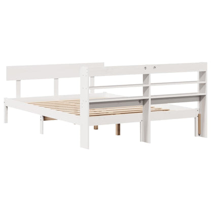 Letto senza Materasso Bianco 140x200 cm Legno Massello di Pino - homemem39