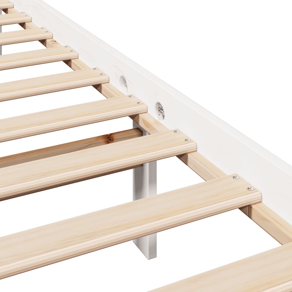 Letto senza Materasso Bianco 150x200 cm Legno Massello di Pino | homemem39