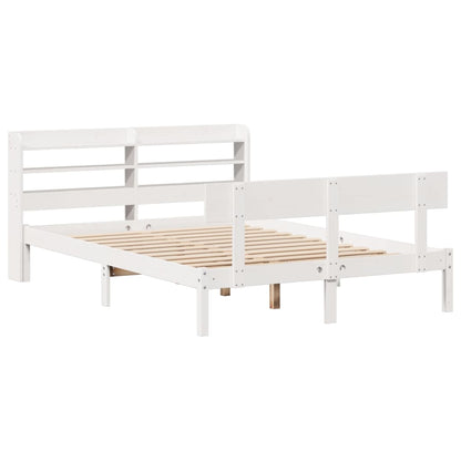 Letto senza Materasso Bianco 160x200 cm Legno Massello di Pino - homemem39