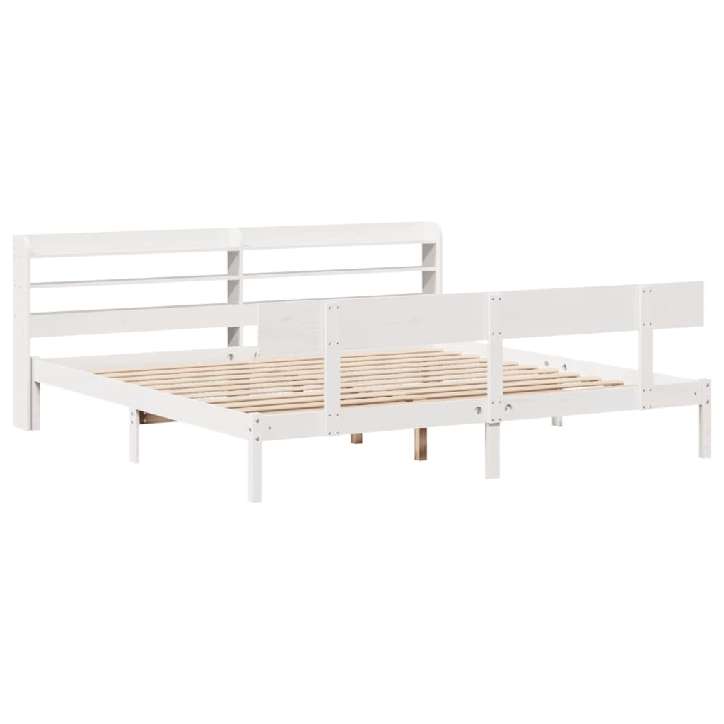 Letto senza Materasso Bianco 180x200 cm Legno Massello di Pino - homemem39