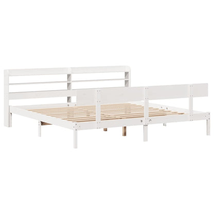 Letto senza Materasso Bianco 180x200 cm Legno Massello di Pino - homemem39