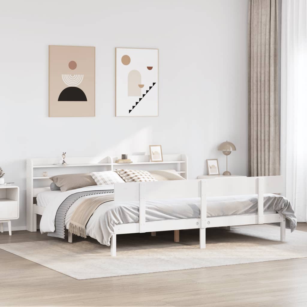 Letto senza Materasso Bianco 180x200 cm Legno Massello di Pino - homemem39