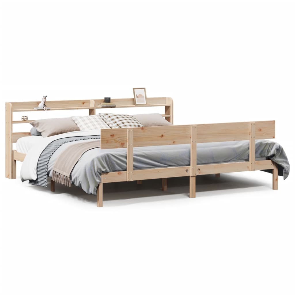 Letto senza Materasso 200x200 cm in Legno Massello di Pino | homemem39