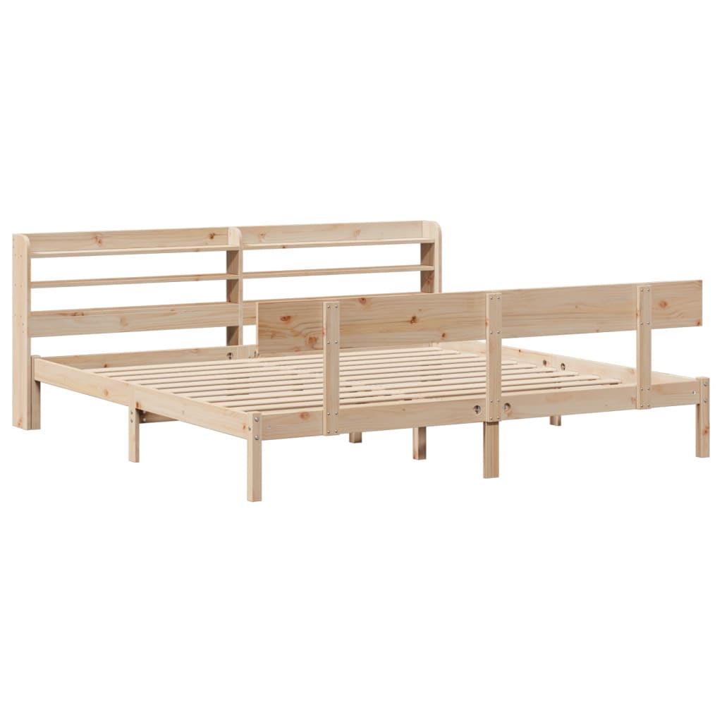 Letto senza Materasso 200x200 cm in Legno Massello di Pino | homemem39