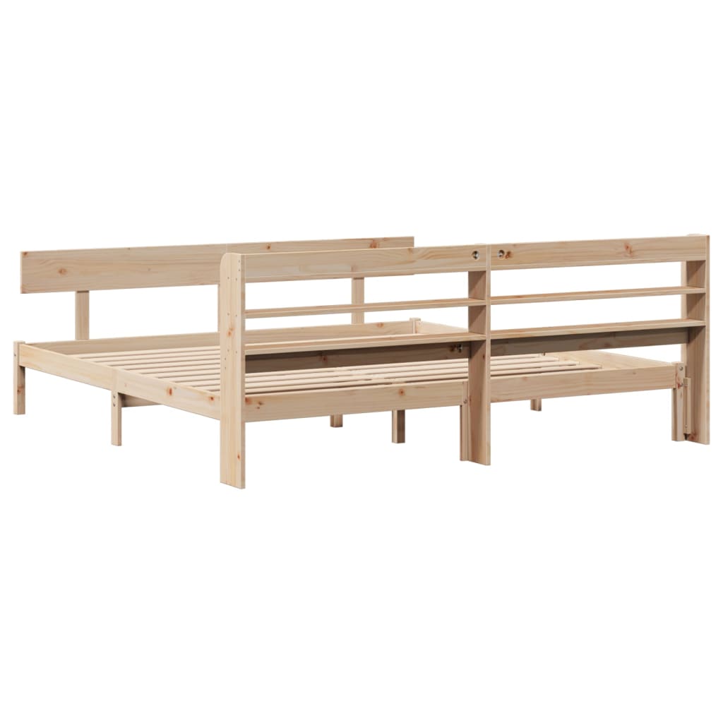 Letto senza Materasso 200x200 cm in Legno Massello di Pino | homemem39