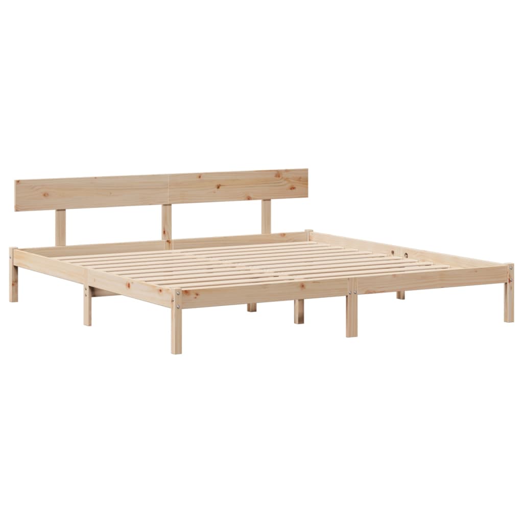 Letto senza Materasso 200x200 cm in Legno Massello di Pino | homemem39