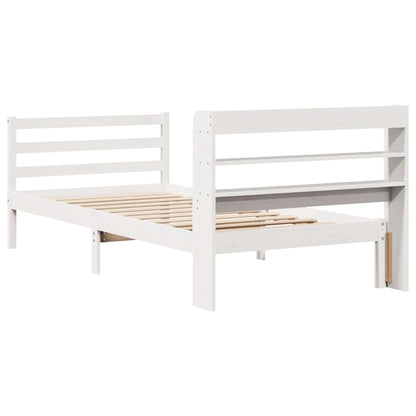 Giroletto con Testiera Bianco 75x190 cm Legno Massello di Pino - homemem39