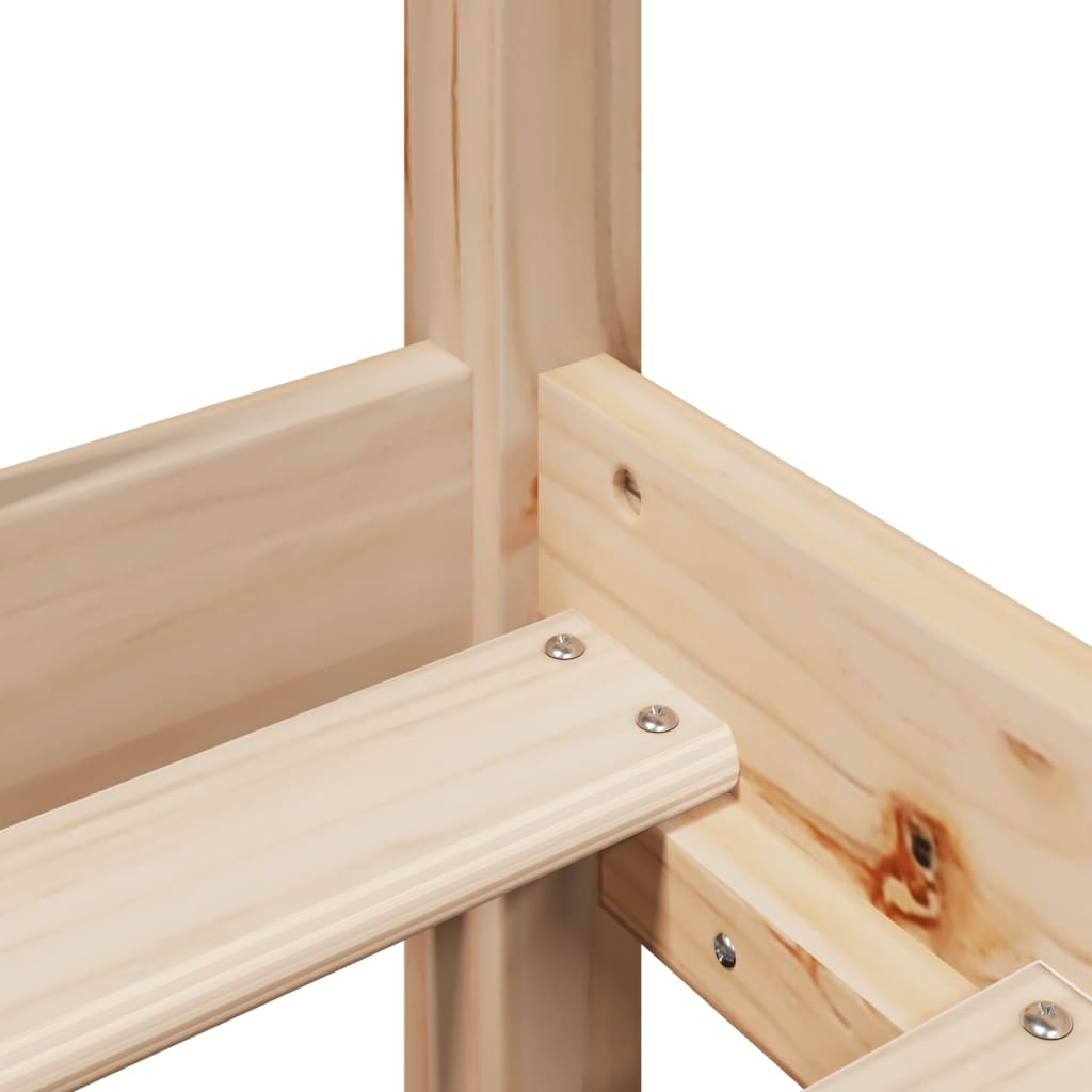 Giroletto con Testiera 200x200 cm in Legno Massello di Pino - homemem39