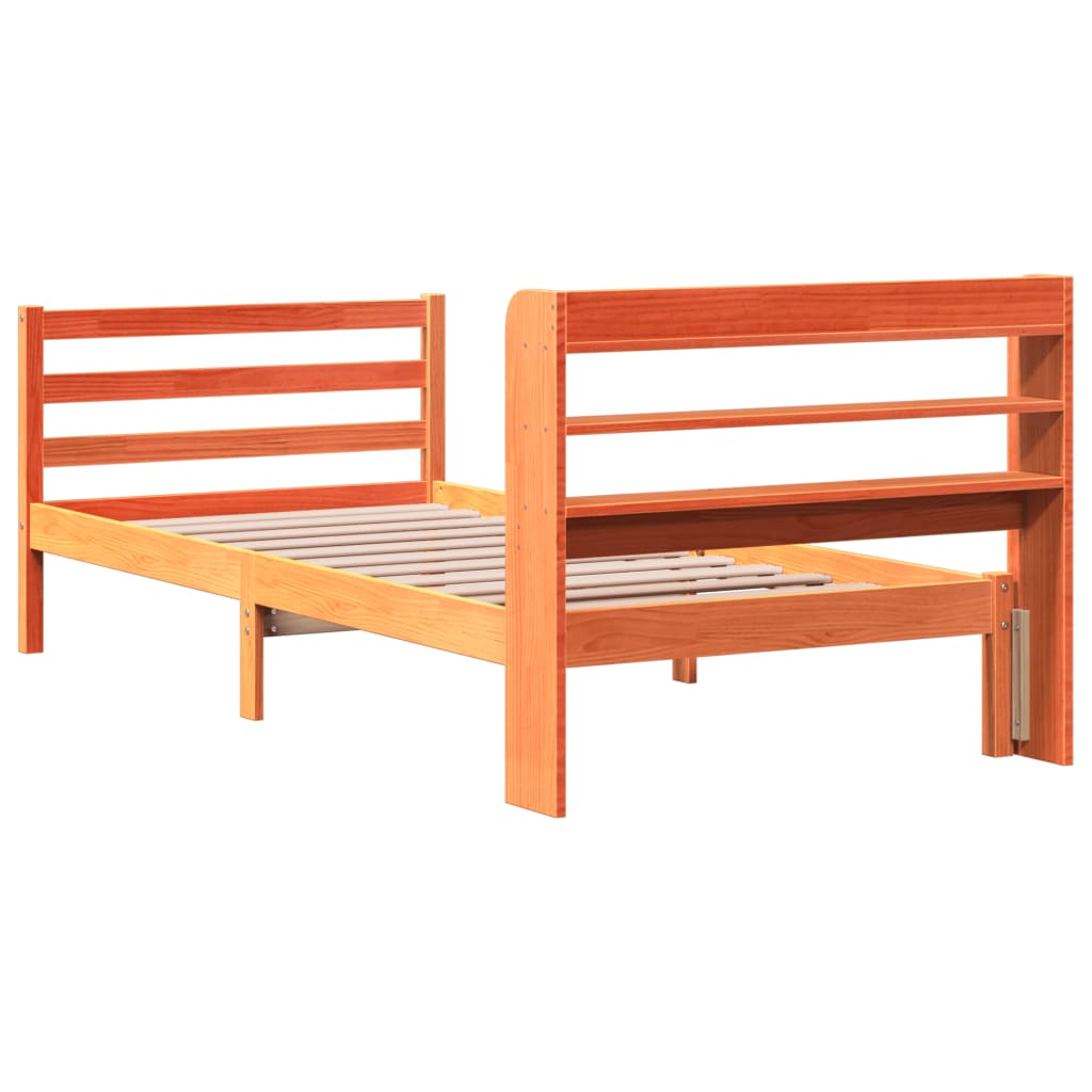 Letto senza Materasso Marrone Cera 75x190 cm in Legno di Pino - homemem39
