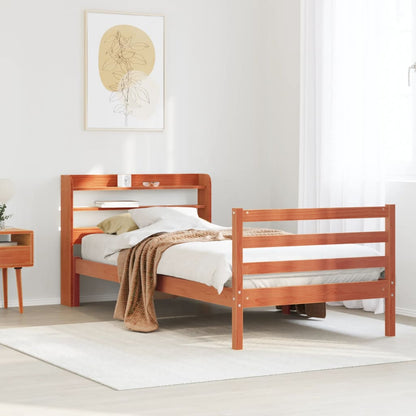 Letto senza Materasso Marrone Cera 75x190 cm in Legno di Pino - homemem39