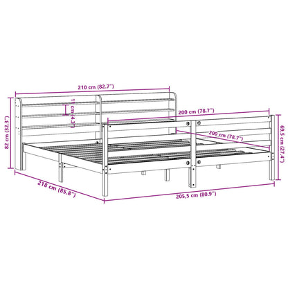 Letto senza Materasso Marrone Cera 200x200 cm in Legno di Pino | homemem39