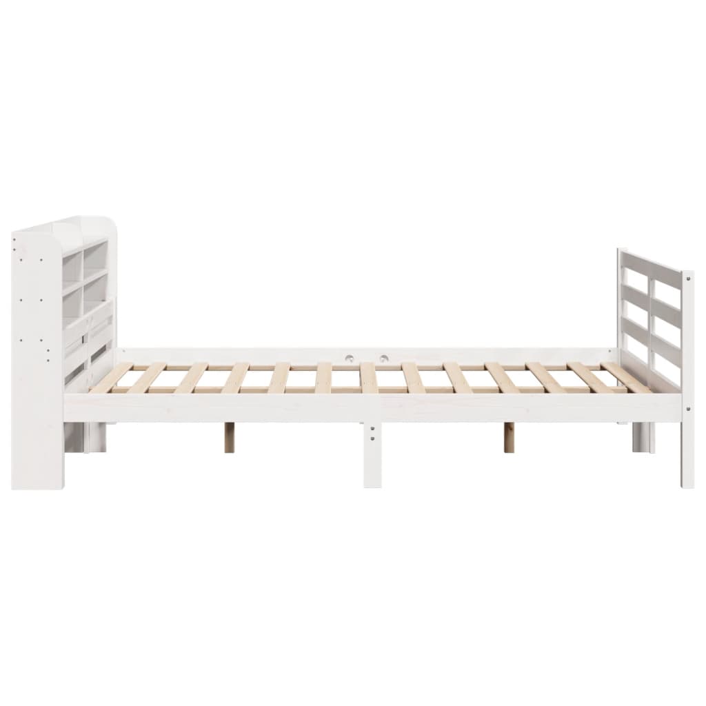 Giroletto con Testiera Bianco 135x190 cm Legno Massello di Pino | homemem39