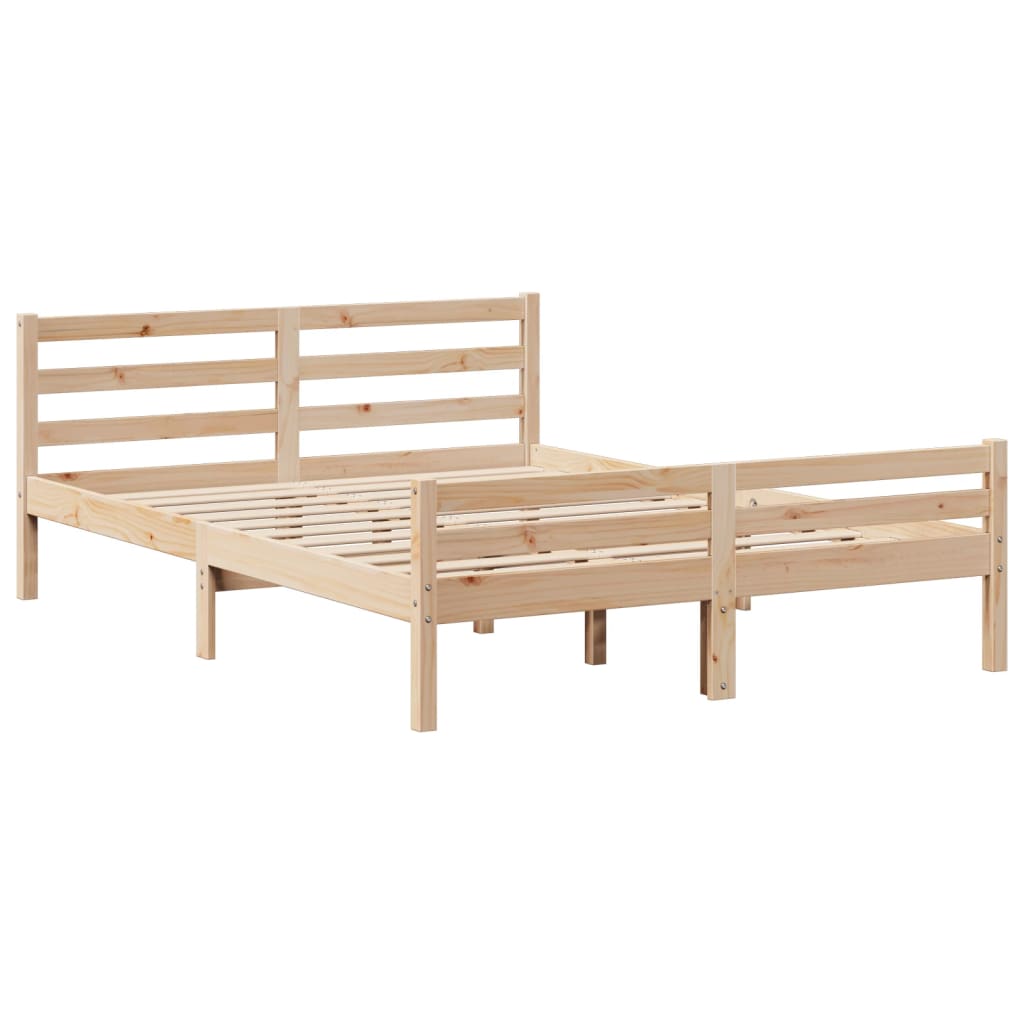 Giroletto con Testiera 150x200 cm in Legno Massello di Pino | homemem39