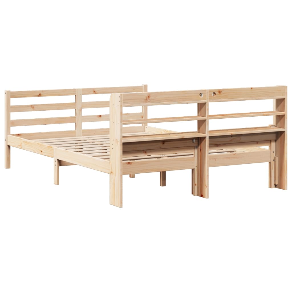 Giroletto con Testiera 150x200 cm in Legno Massello di Pino | homemem39