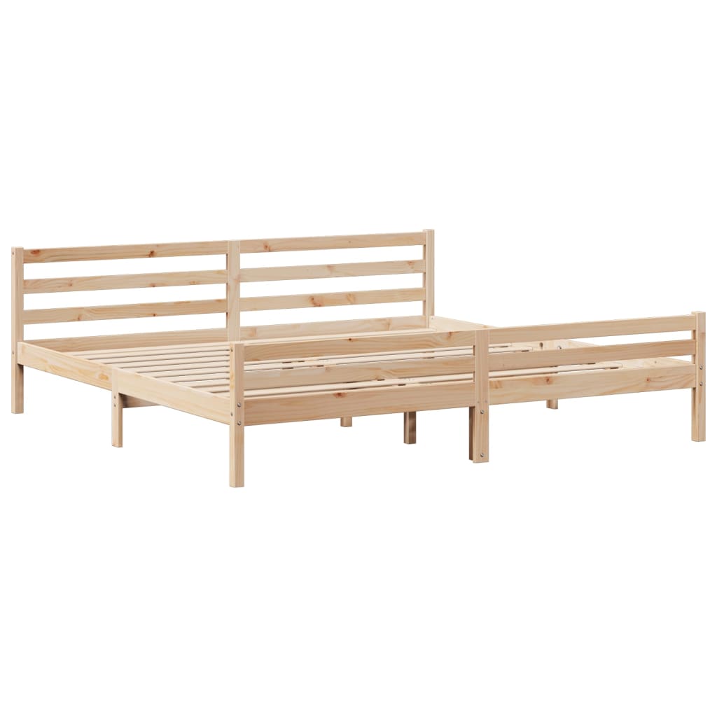 Giroletto con Testiera 200x200 cm in Legno Massello di Pino | homemem39