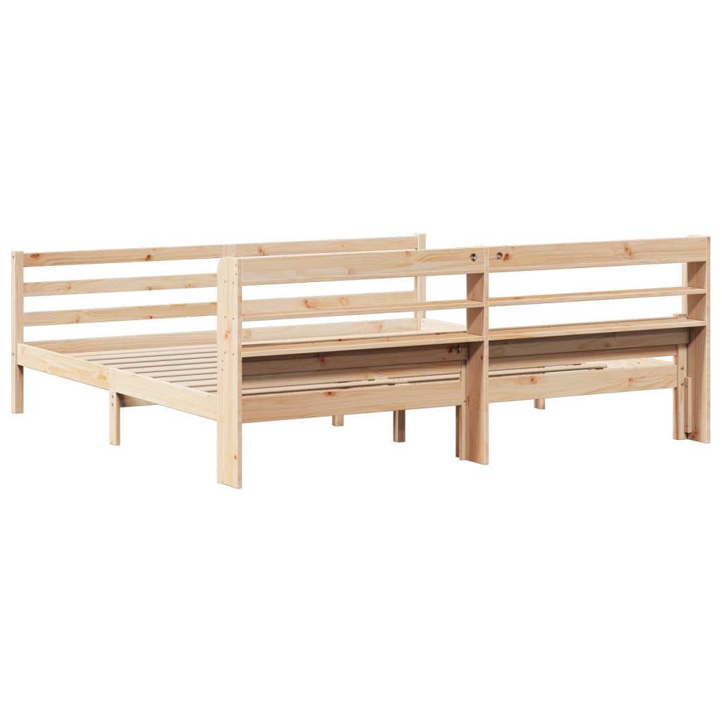 Giroletto con Testiera 200x200 cm in Legno Massello di Pino | homemem39