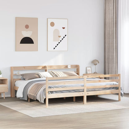 Giroletto con Testiera 200x200 cm in Legno Massello di Pino | homemem39