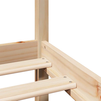 Giroletto con Testiera 90x190 cm in Legno Massello di Pino - homemem39