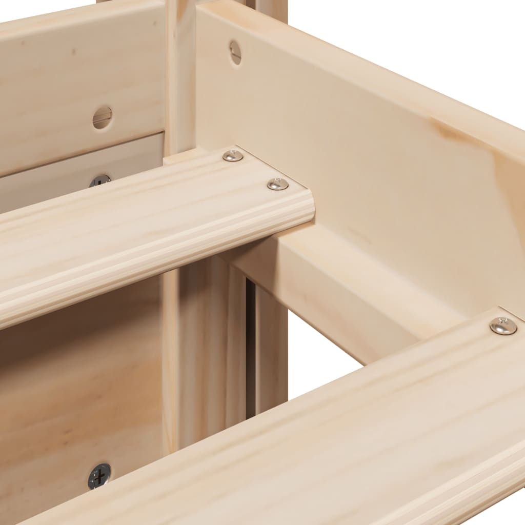 Giroletto con Testiera 75x190 cm in Legno Massello di Pino - homemem39