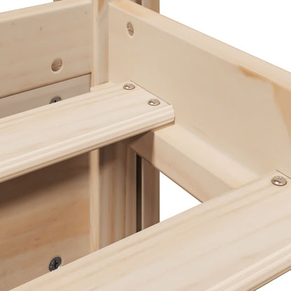 Giroletto con Testiera 75x190 cm in Legno Massello di Pino - homemem39