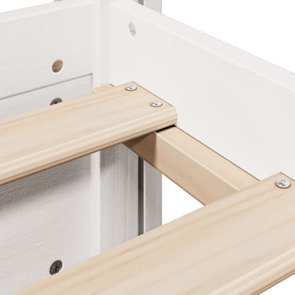 Giroletto con Testiera Bianco 75x190 cm Legno Massello di Pino