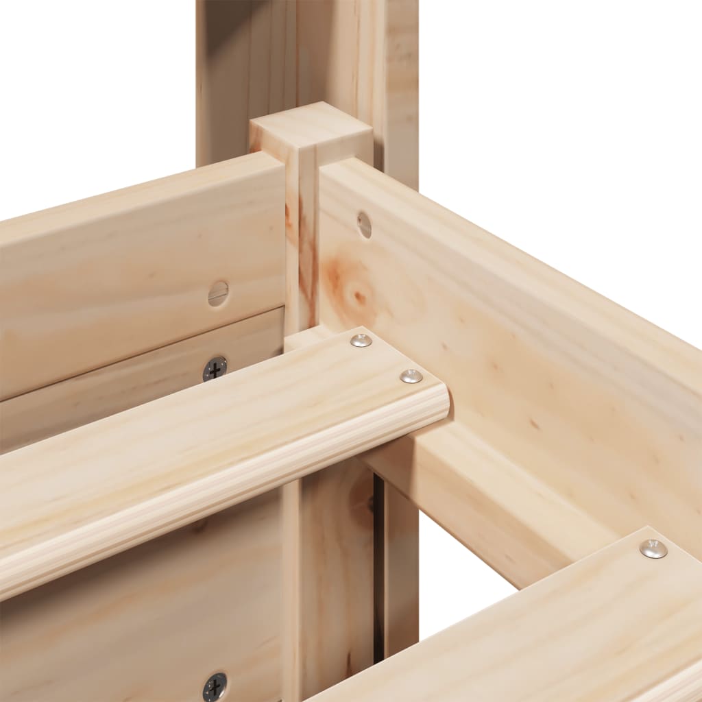 Giroletto con Testiera 120x200 cm in Legno Massello di Pino - homemem39