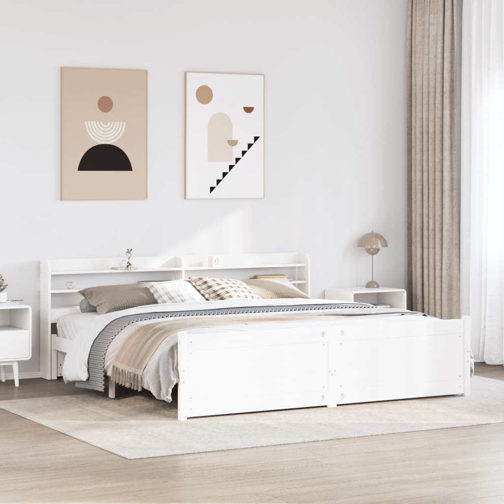 Giroletto con Testiera senza Materasso Bianco 180x200 cm | homemem39