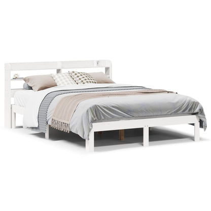 Giroletto con Testiera Bianco 120x190 cm Legno Massello di Pino | homemem39
