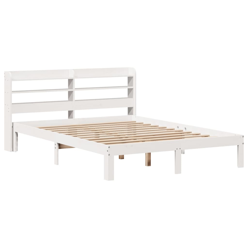 Giroletto con Testiera Bianco 120x190 cm Legno Massello di Pino | homemem39